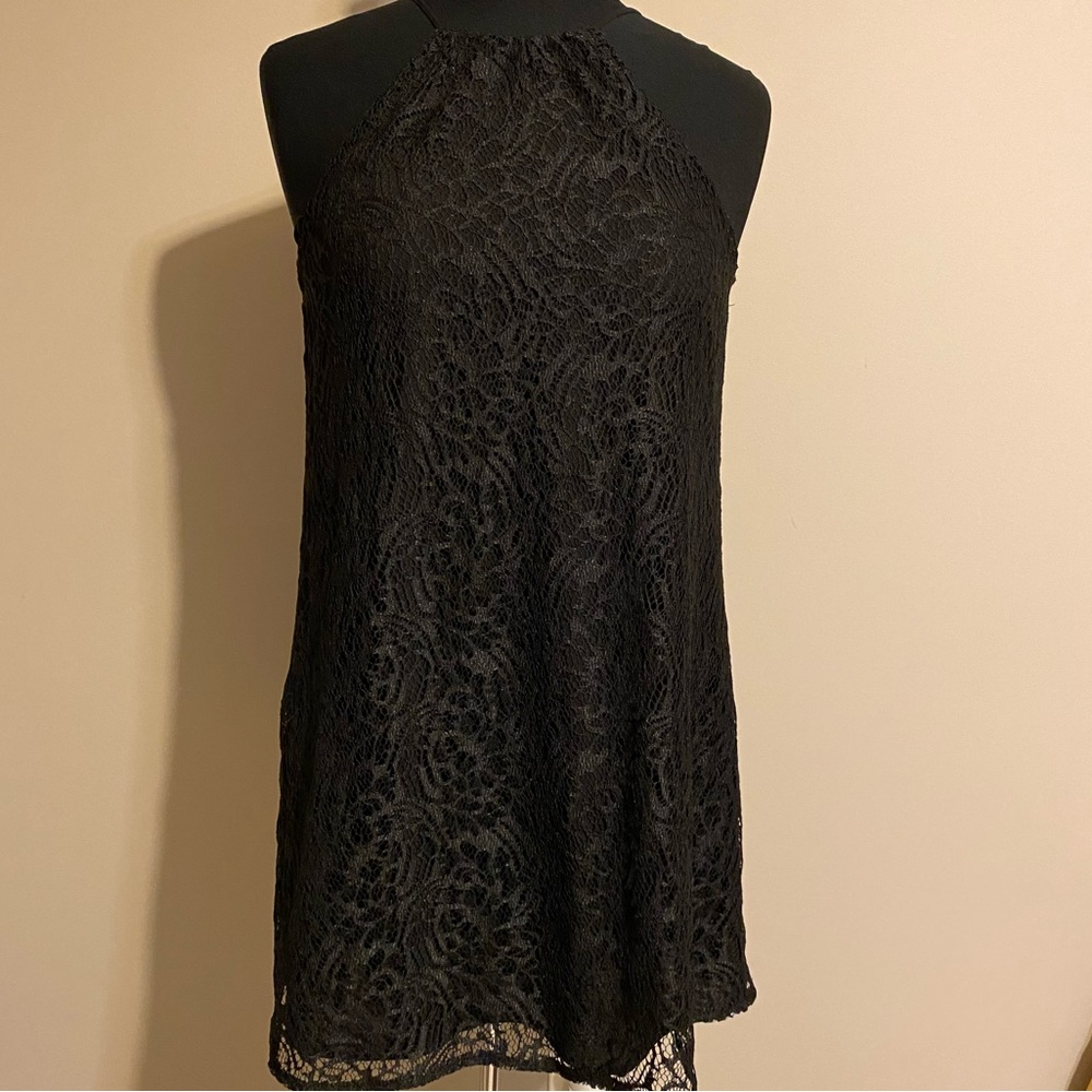 Zara Basics black lace mini dress size XS